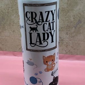 Crazy Cat Lady 20 ounce NEW stainless steel tumbler with lid and straw